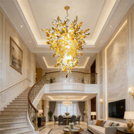 Luxury gold mouth blown glass chandelier original color never fading