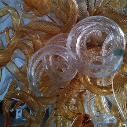 Luxury gold mouth blown glass chandelier original color never fading