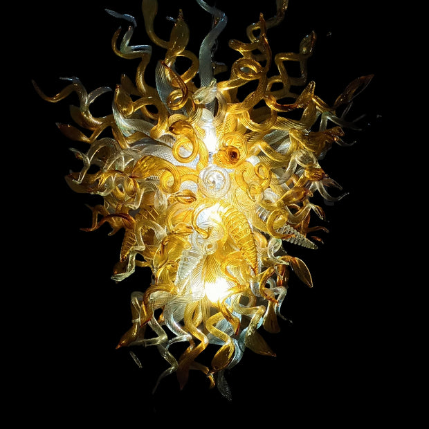 Luxury gold mouth blown glass chandelier original color never fading