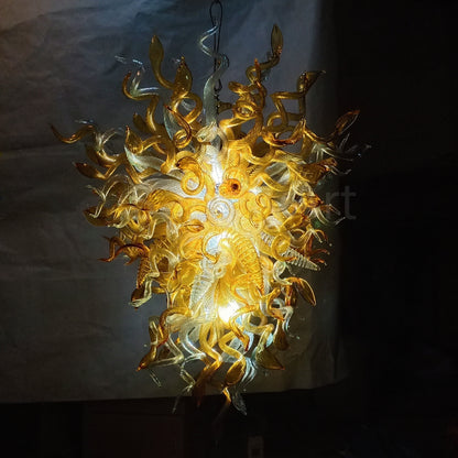 Luxury gold mouth blown glass chandelier original color never fading