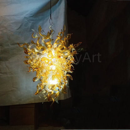 Luxury gold mouth blown glass chandelier original color never fading