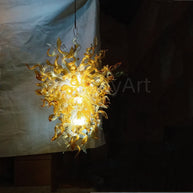 Luxury gold mouth blown glass chandelier original color never fading