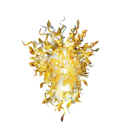 Luxury gold mouth blown glass chandelier chihuly art decoration