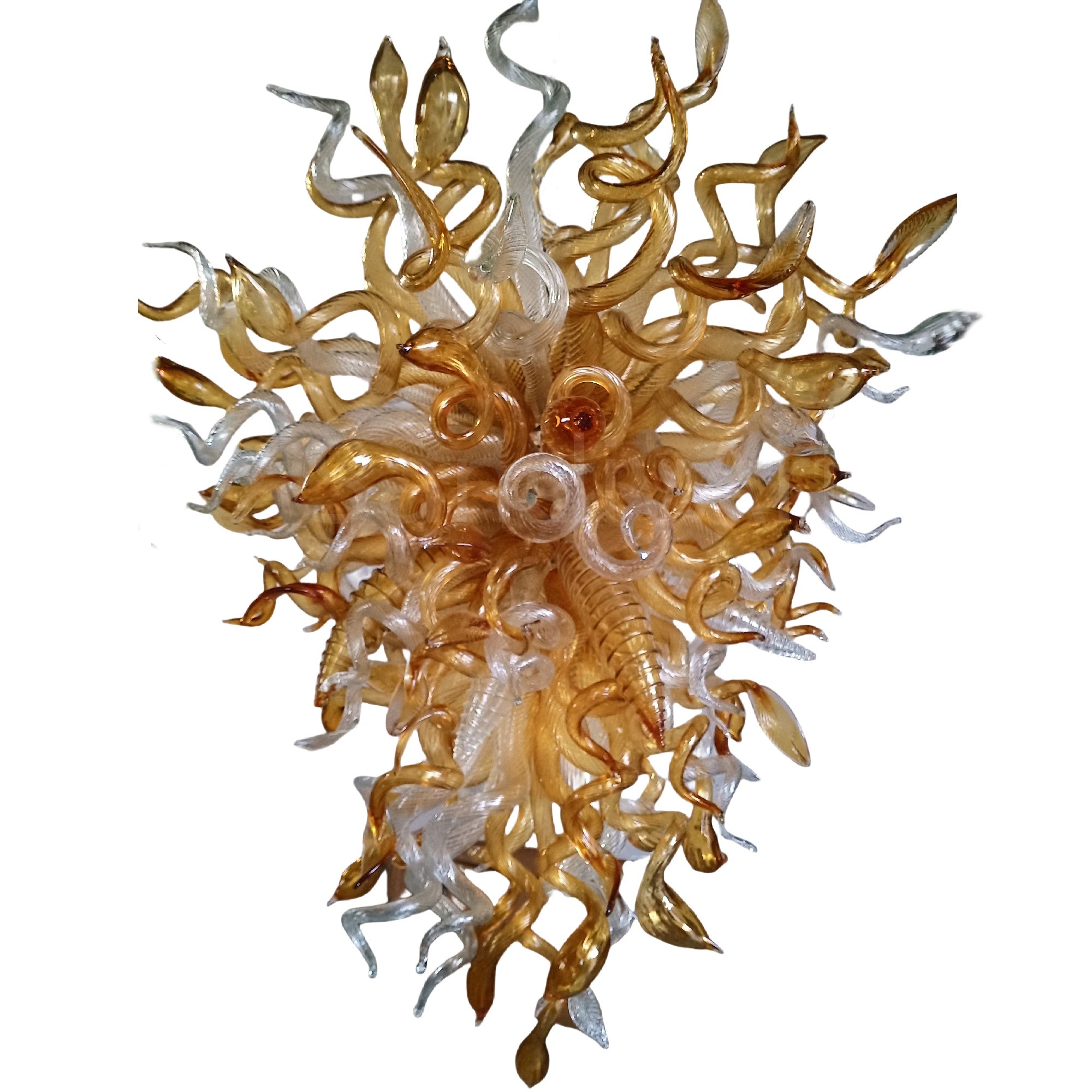 Luxury gold mouth blown glass chandelier original color never fading