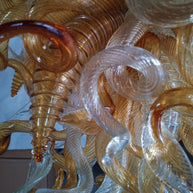 Luxury gold mouth blown glass chandelier original color never fading
