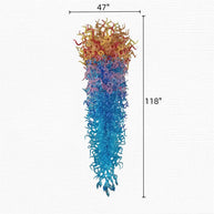 Large blown glass chandelier project chihuly style hotel villa decoration