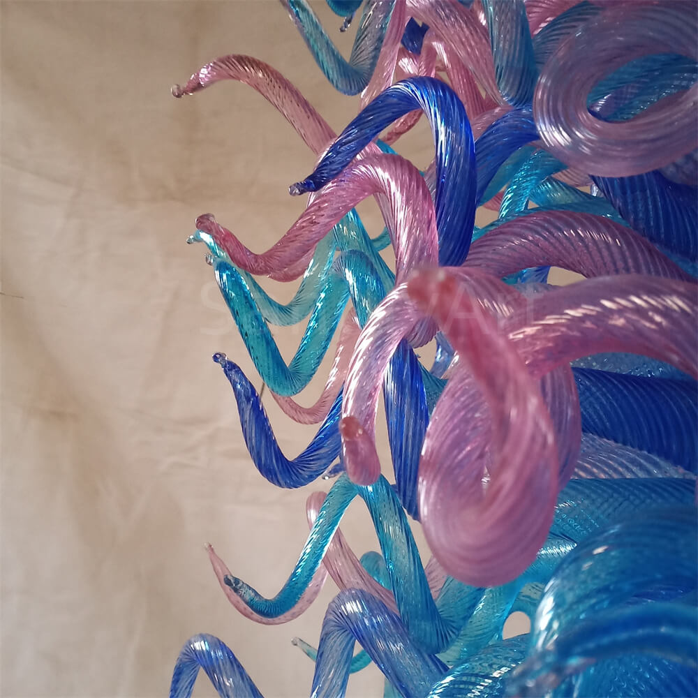 Large blown glass chandelier project chihuly style hotel villa decoration