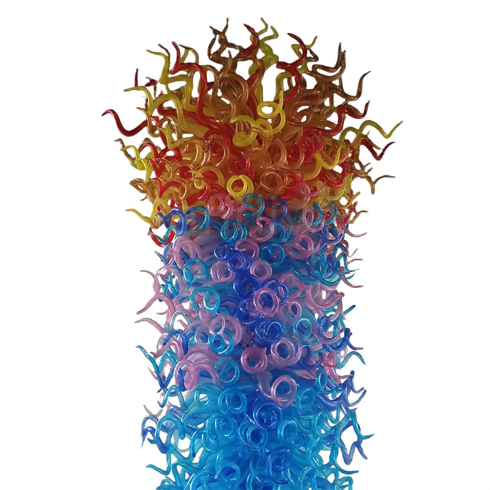 Large blown glass chandelier project chihuly style hotel villa decoration