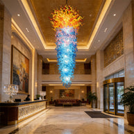 Large blown glass chandelier project chihuly style hotel villa decoration