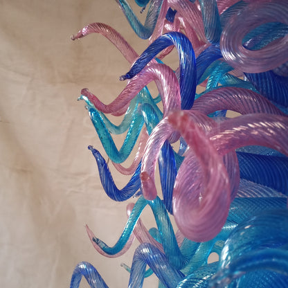 Big project blown glass hotel decoration chandelier 300cm tall custom design