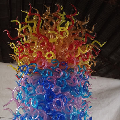 Big project blown glass hotel decoration chandelier 300cm tall custom design