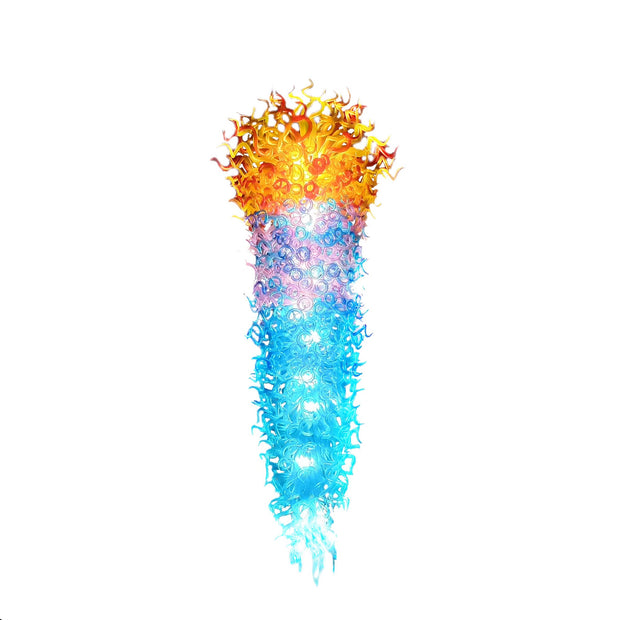 Big project blown glass hotel decoration chandelier 300cm tall custom design
