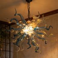 Grey blue blown glass chihuly lighting home decoration art