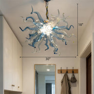 Grey blue blown glass chihuly lighting home decoration art