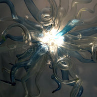 Grey blue blown glass lighting home decoration custom color and shape