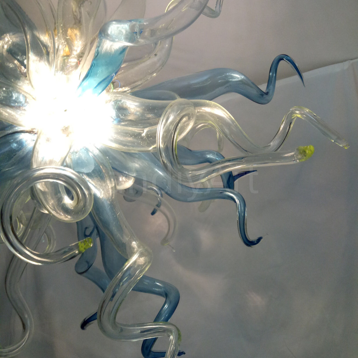Grey blue blown glass lighting home decoration custom color and shape