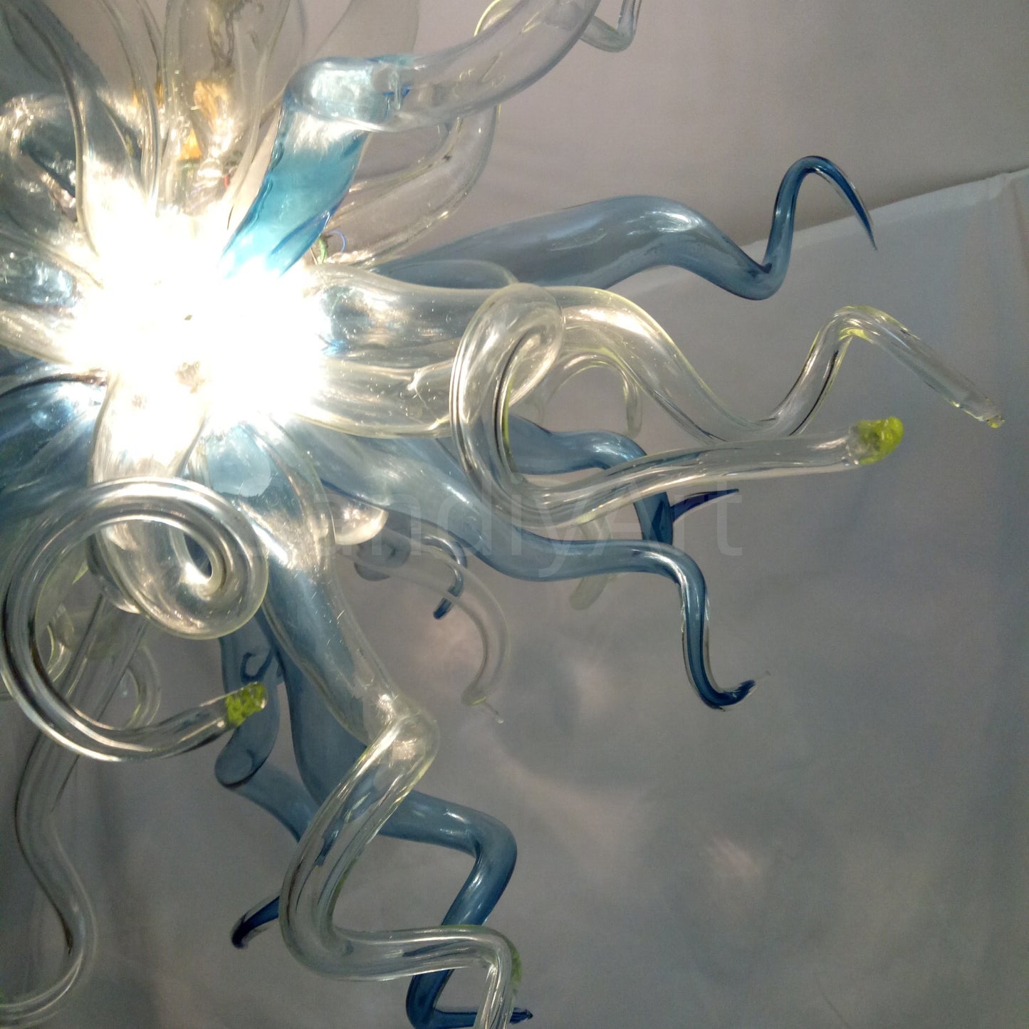 Grey blue blown glass lighting home decoration custom color and shape
