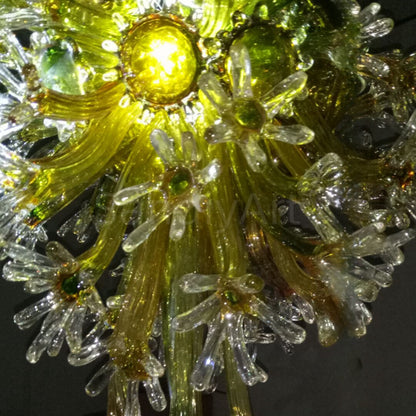 Snowflake glass chandelier amber color christmas lighting decoration