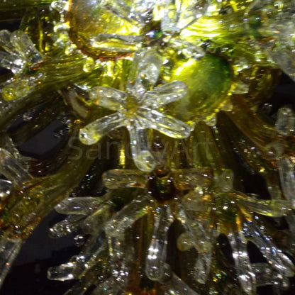 Snowflake glass chandelier amber color christmas lighting decoration