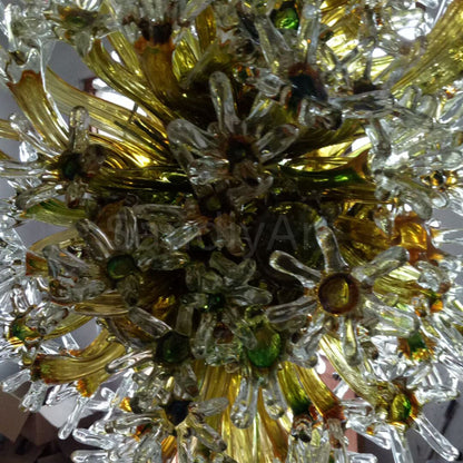 Snowflake glass chandelier amber color christmas lighting decoration