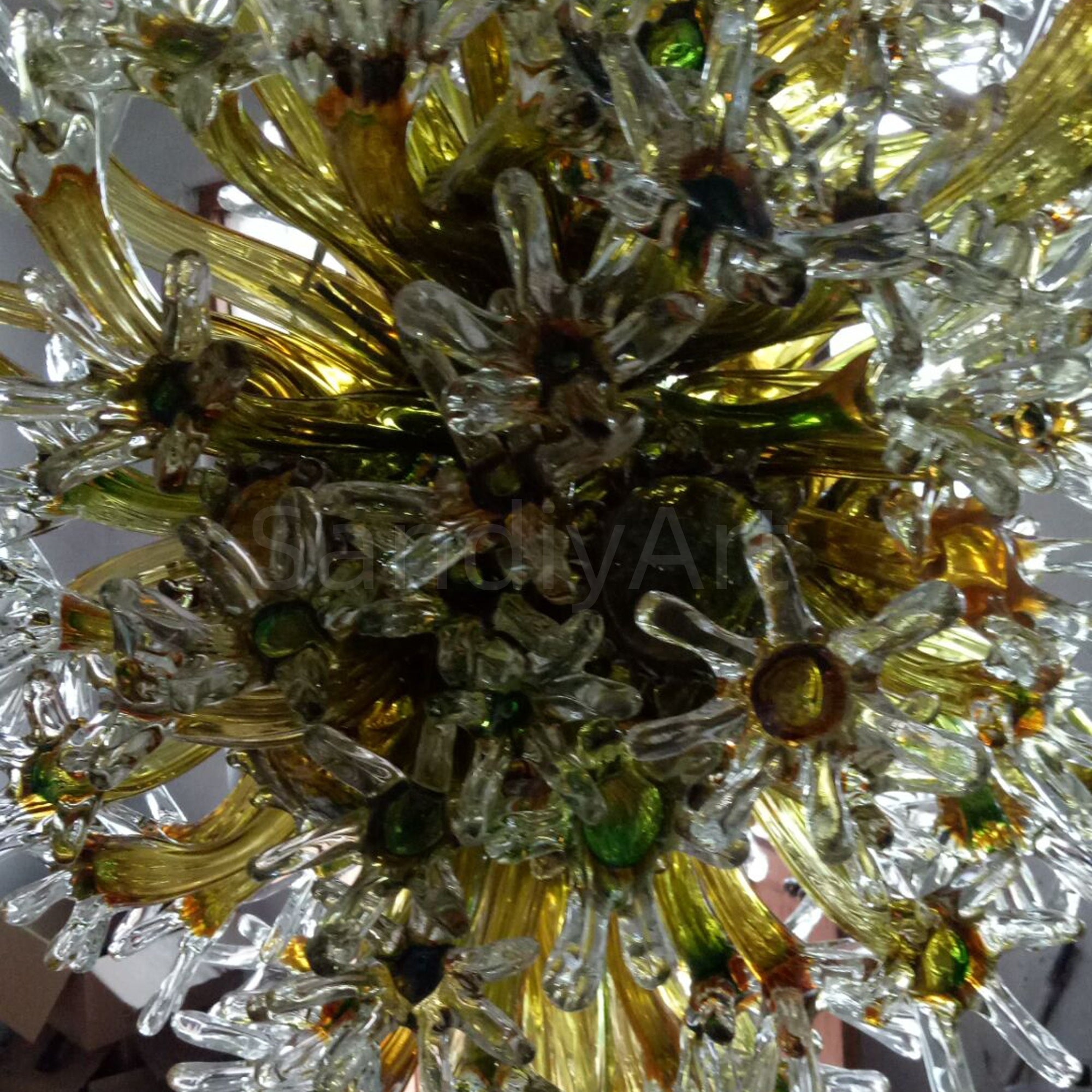 Snowflake glass chandelier amber color christmas lighting decoration