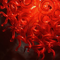 Red blown glass chandelier custom design for living room decoration
