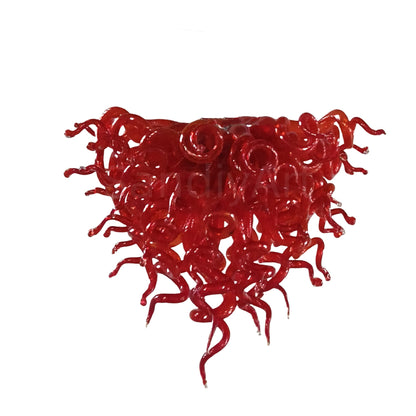 Red blown glass chandelier custom design for living room decoration