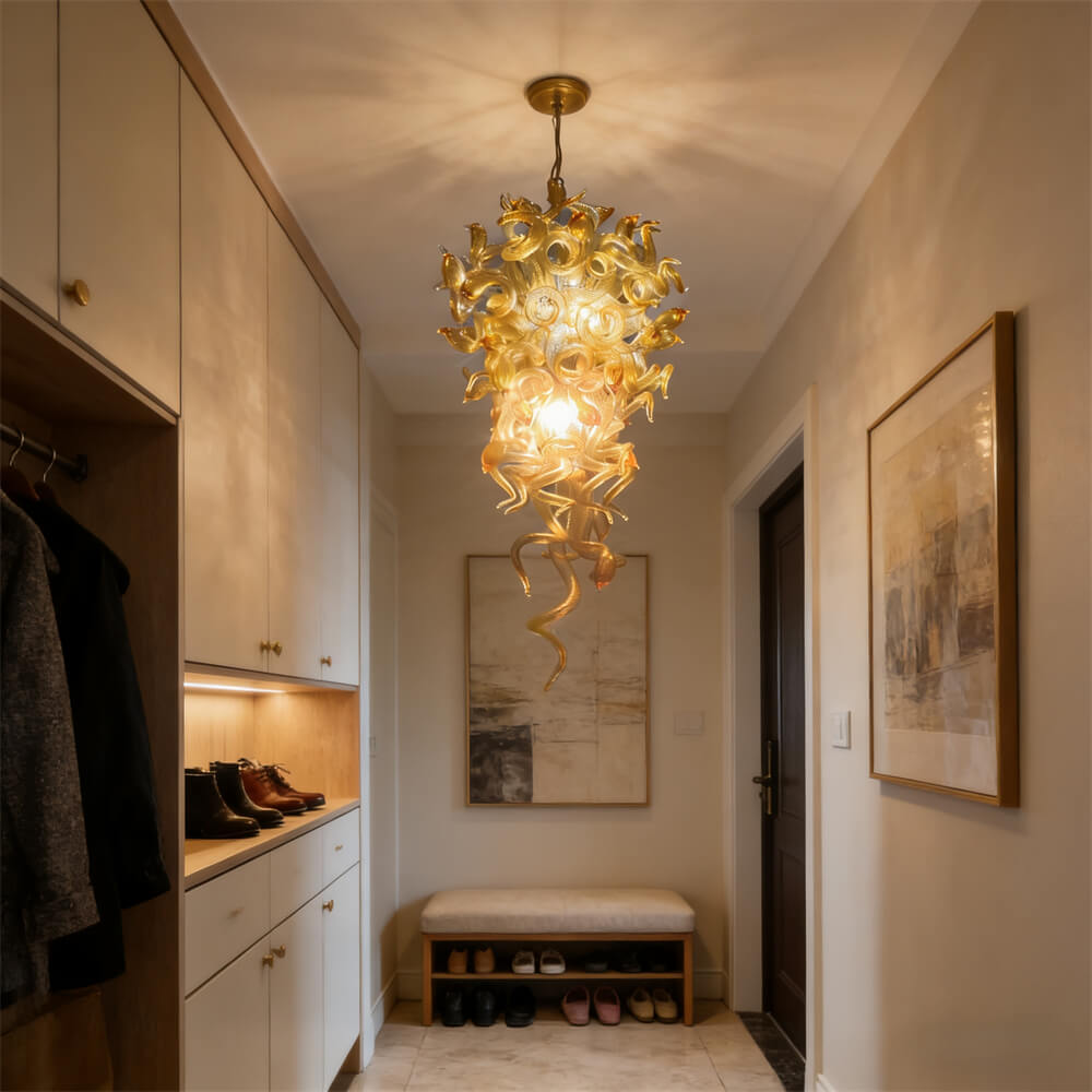 Tea gold glass chandelier DIY design home decoration