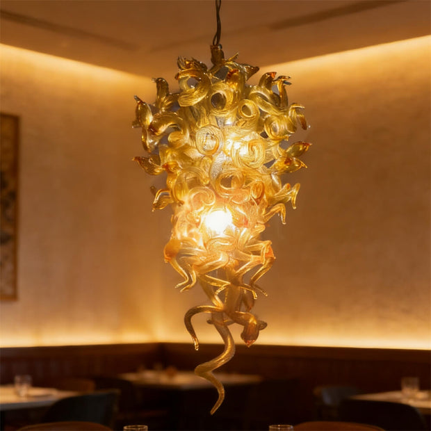Tea gold glass chandelier DIY design home decoration