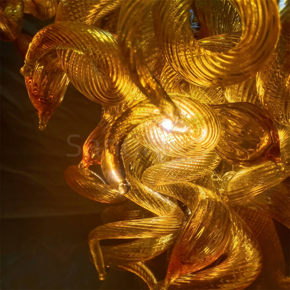 Tea gold glass chandelier DIY design home decoration