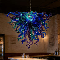 Modern design blown glass blue and purple chandelier lighting