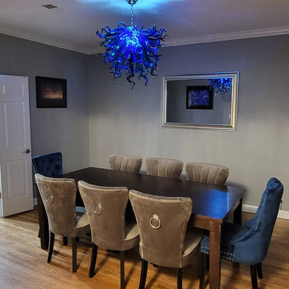 Modern design blown glass blue and purple chandelier lighting