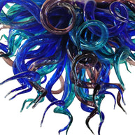 Modern design blown glass blue and purple chandelier lighting