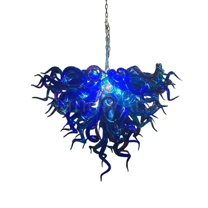 Modern design blown glass blue and purple chandelier lighting
