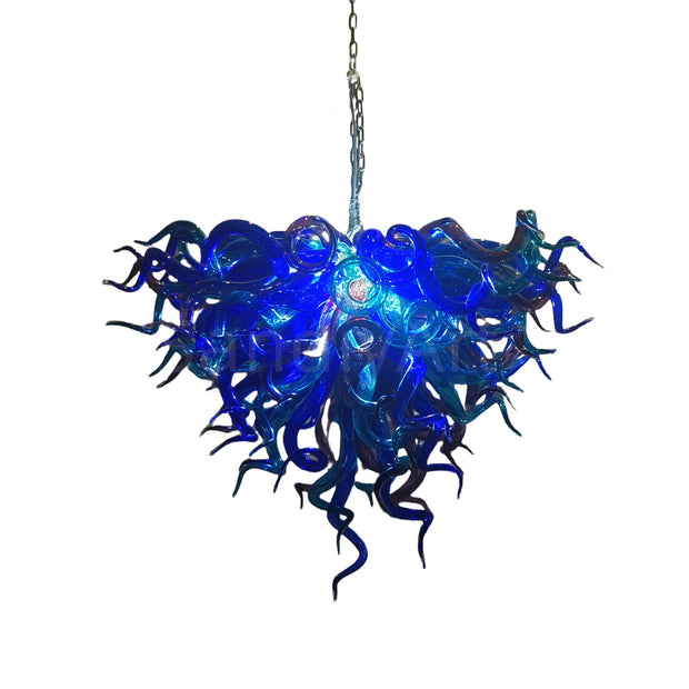 Modern design blown glass blue and purple chandelier lighting