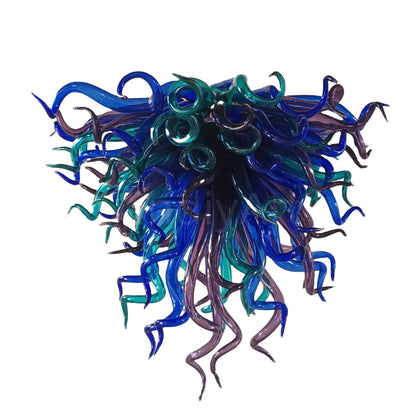 Modern design blown glass blue and purple chandelier lighting
