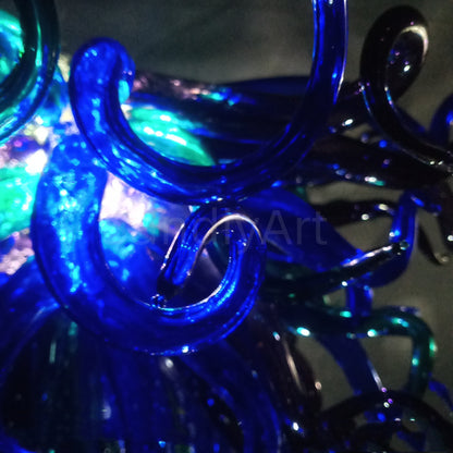 Modern design blown glass blue and purple chandelier lighting