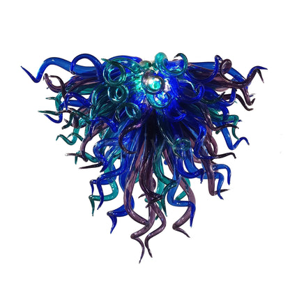 Modern design blown glass blue and purple chandelier lighting