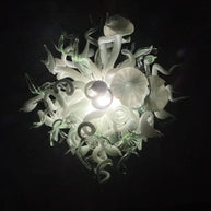blown glass white chandelier