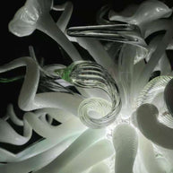 blown glass white chandelier