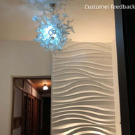 blown glass white chandelier