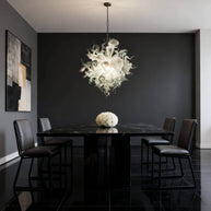 blown glass white chandelier