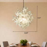 blown glass white chandelier
