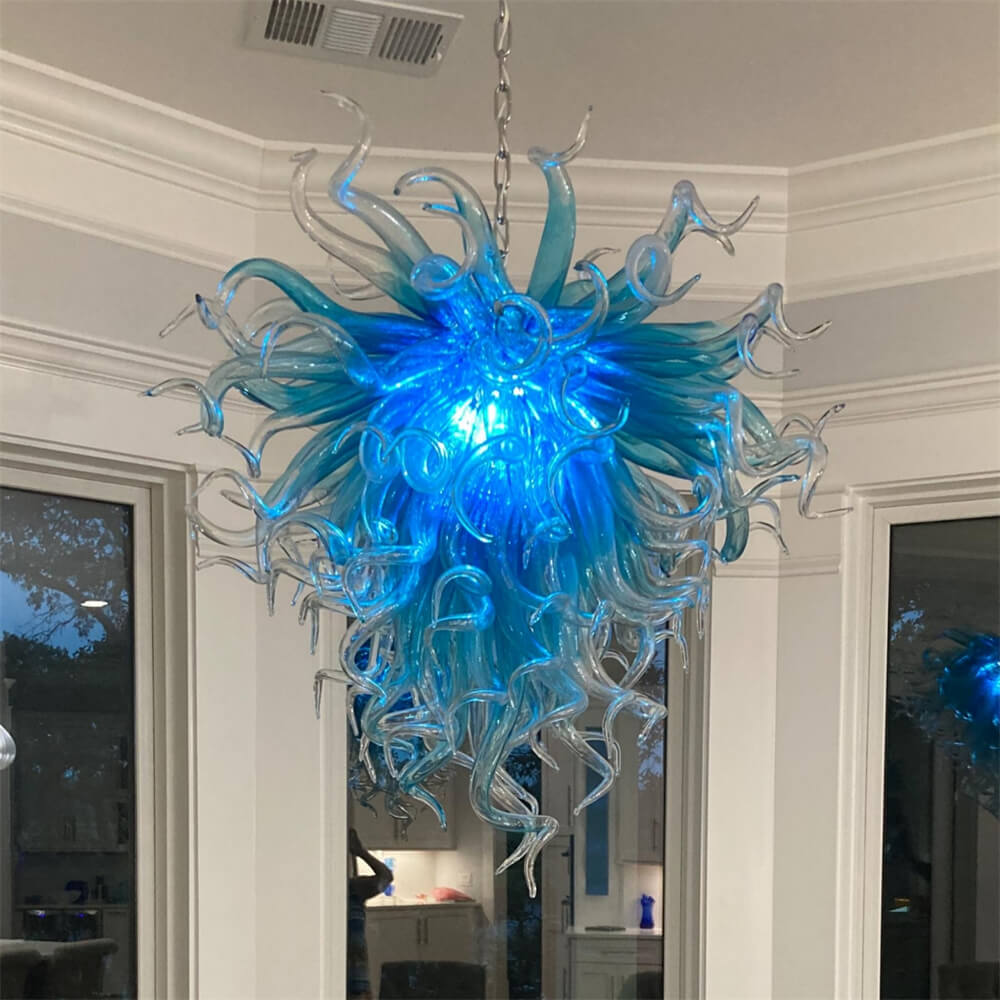 Ocean blue glass lighting decoration modern design