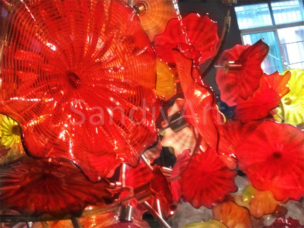 Autumn colors glass flower ceiling lighting decoration modern design
