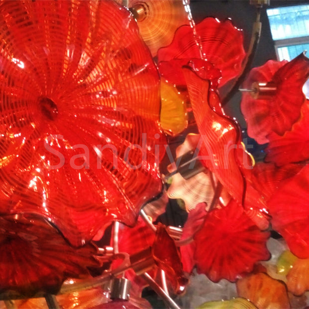 Autumn colors glass flower ceiling lighting decoration modern design