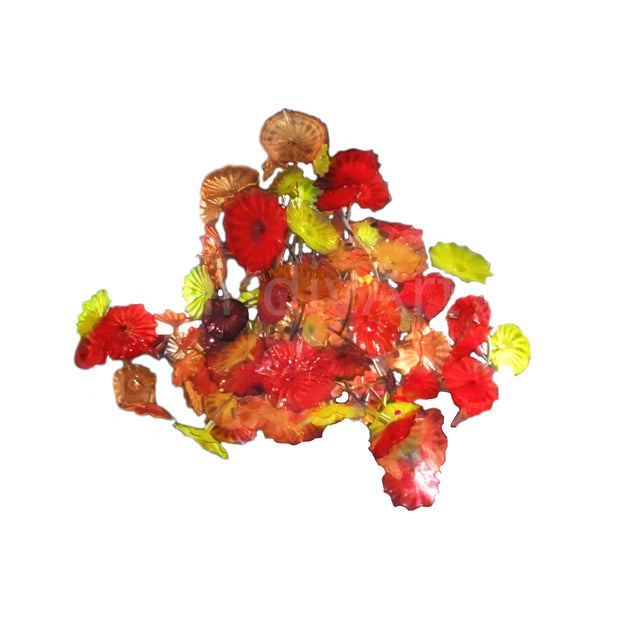Autumn colors glass flower ceiling lighting decoration modern design