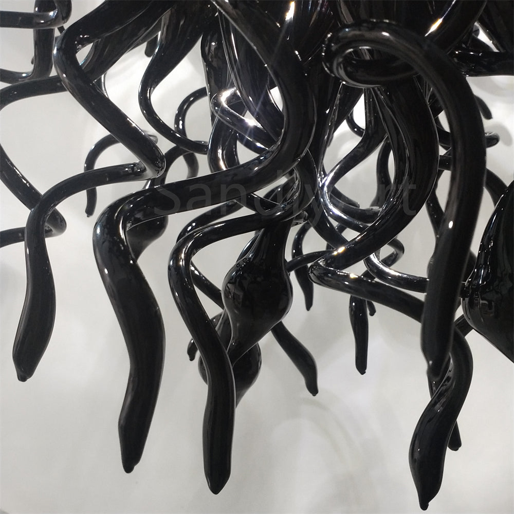 Hand made glass black chandelier special design