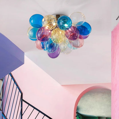 Colorful glass bubbles chandelier romantic design bring Happy mood