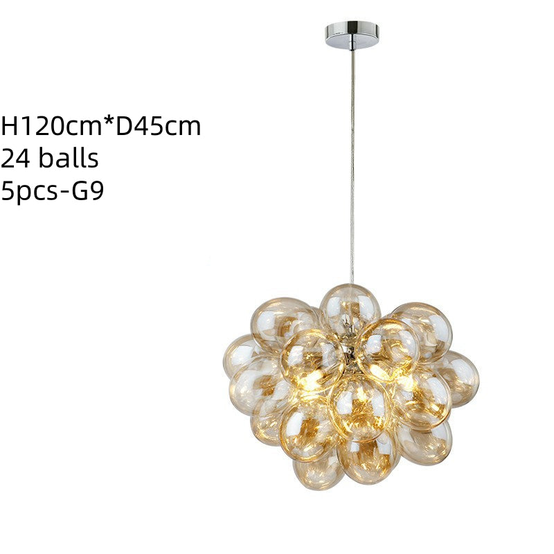 champagne blown glass bubbles ceiling lamp decoration bedroom lighting